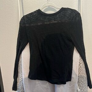 Free People long sleeve see-through black top